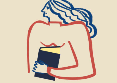 Kvinna håller bok